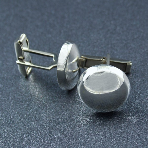 Circular Silver Cufflinks