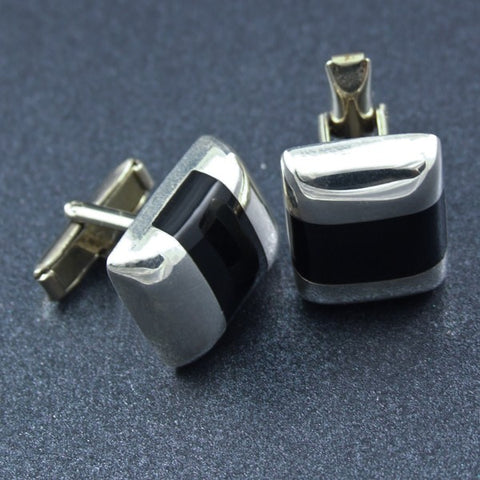 Onix and Silver Cufflinks