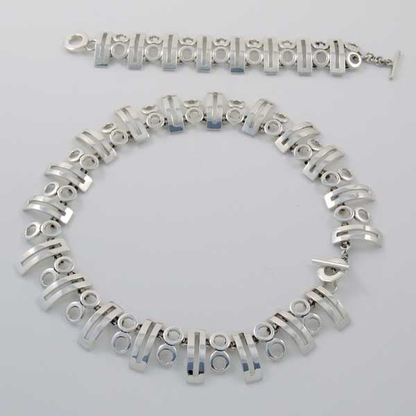 Silver Plain Circles and Rectagles