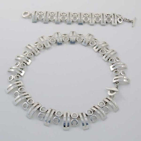 Silver Plain Circles and Rectagles