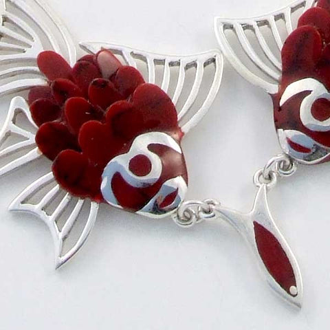 Silver and Coral Set