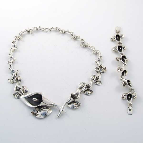 Calla Lily Set Mexican Sterling Silver - Set