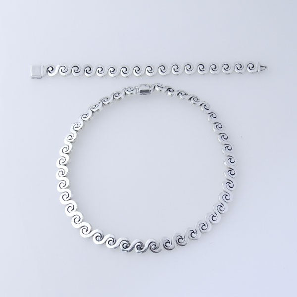 Waves Set Mexican Sterling Silver