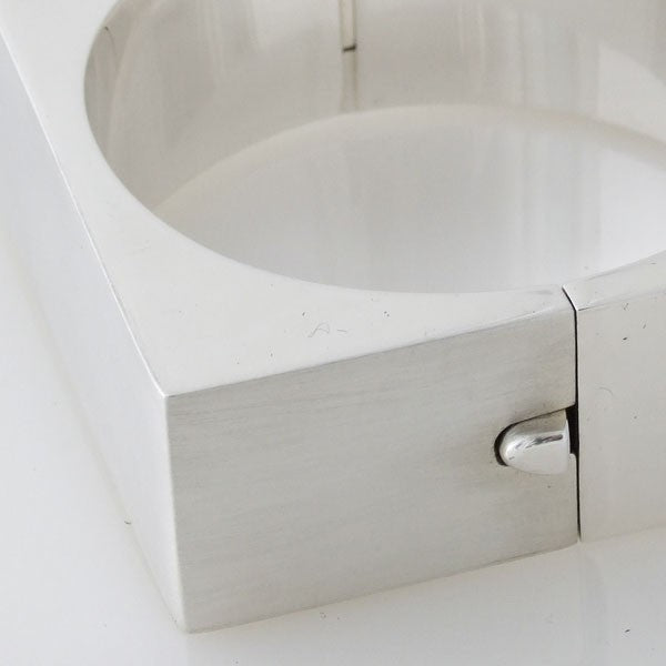 Square Brushed and Plain Bracelet Mexican Sterling Silver