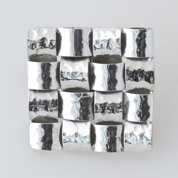 Square Hammered Clip On Earring