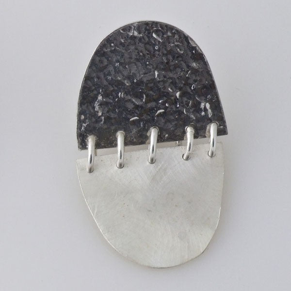 Oval Hammered/Brushed Clip On Earring