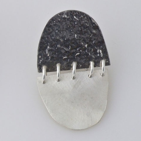 Oval Hammered/Brushed Clip On Earring