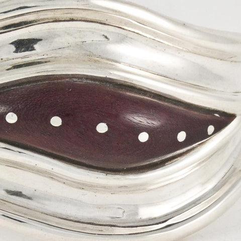 Silver & Mahogany Plain Bracelet