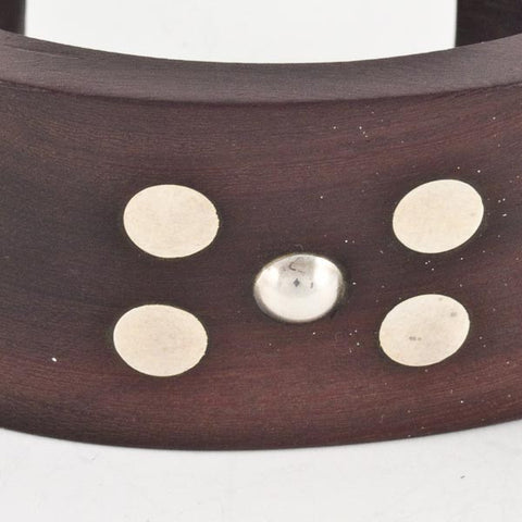 Mahogany Bracelet with Silver Pieces