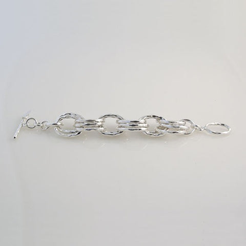 Bracelet With Triple Hammered Links