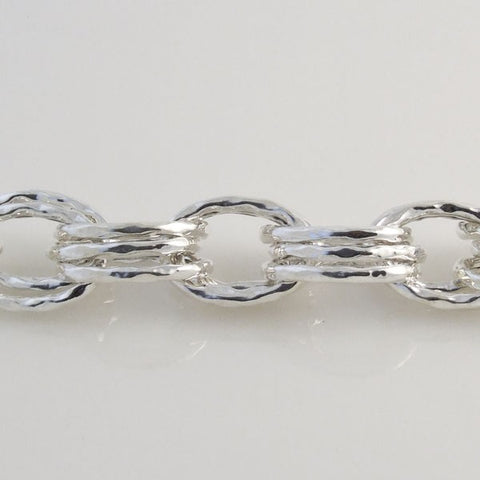 Bracelet With Triple Hammered Links