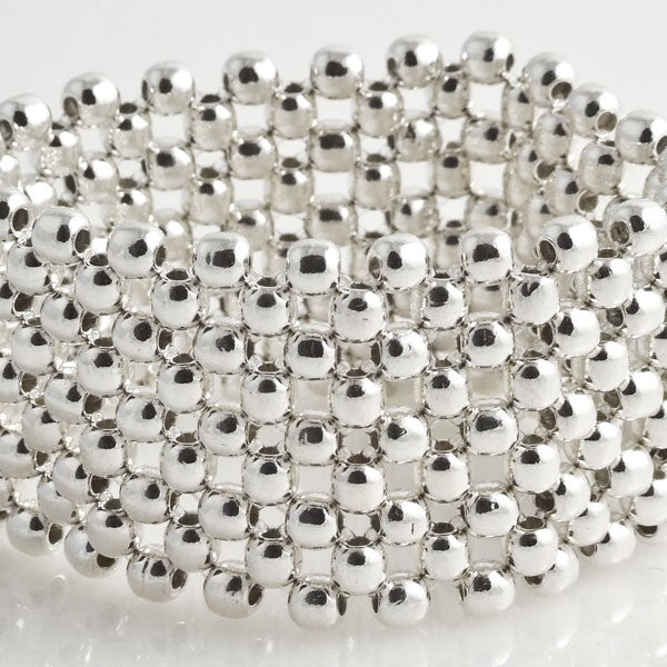Beads Flexible Large Bracelet Mexican Sterling Silver
