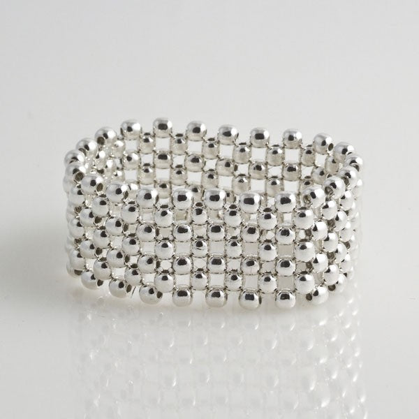 Beads Flexible Medium Bracelet Mexican Sterling Silver