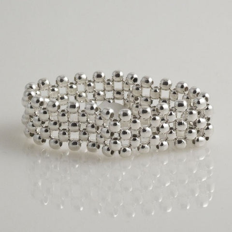 Beads Flexible Small Bracelet Mexican Sterling Silver
