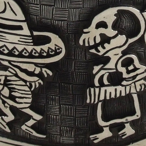 Plain & Oxidized Catrina Bracelet Mexican Sterling Silver