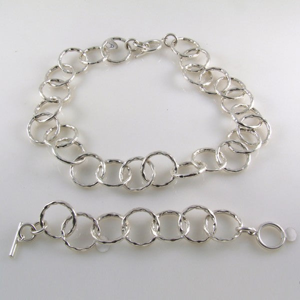 Hammered Necklace and Bracelet