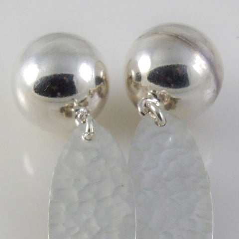 Plain Spheres and Flat Hammered Clip-on Earrings