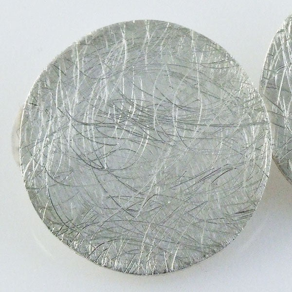 Brushed Flat Circles Clip-ons Earrings