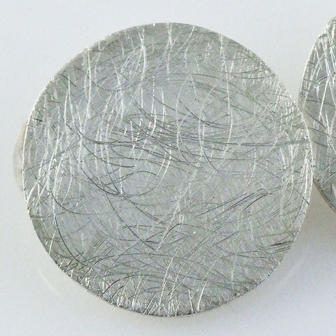 Brushed Flat Circles Clip-ons Earrings
