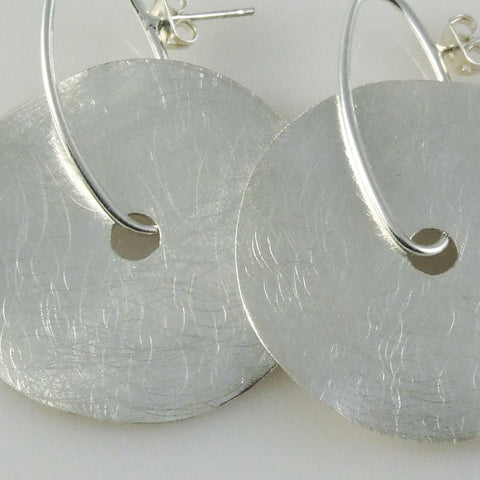 Post Earrings Brushed Circular