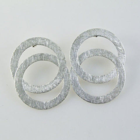 Brushed Circular Post Earrings
