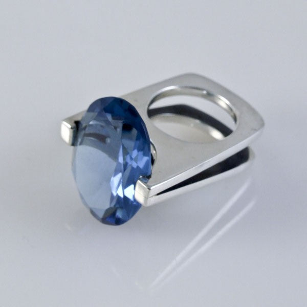 Blue Topaz Ring Mexican Sterling Silver
