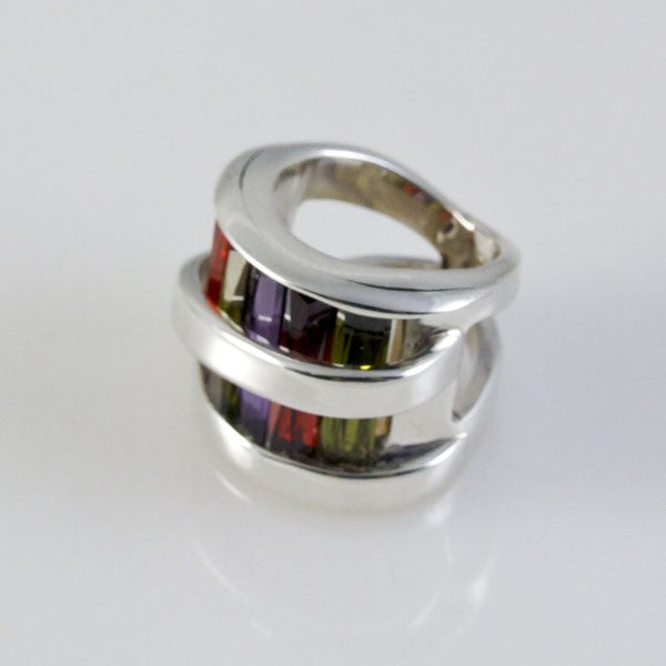 Peridot Amethyst Orange Citrine Ring