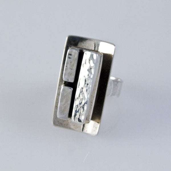 Square Hammered Ring