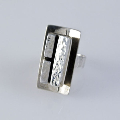 Square Hammered Ring