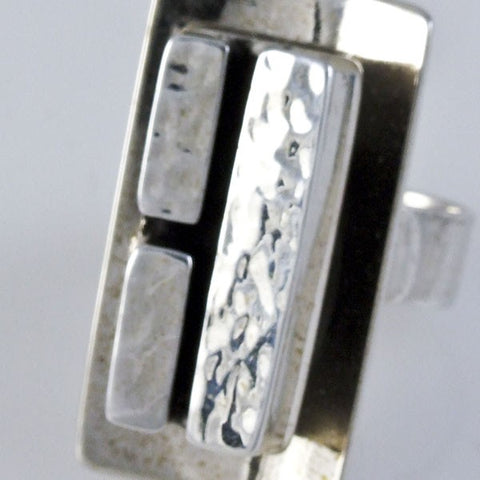 Square Hammered Ring