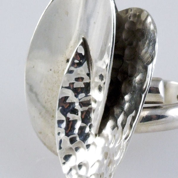 Hammered and Plain Ring