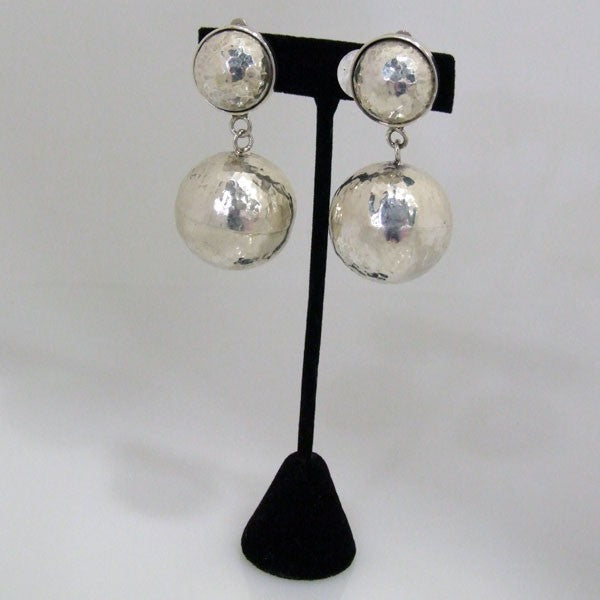 Clip On Round Hammered Earrings
