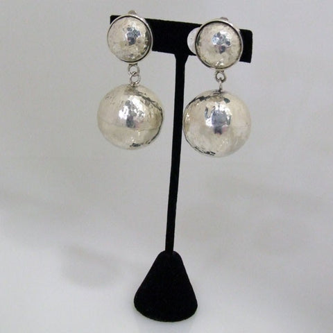 Clip On Round Hammered Earrings