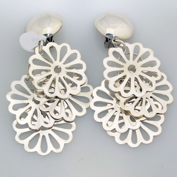 Clip On Flower Earrings