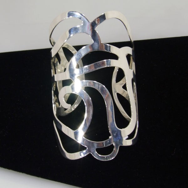Silver Cuff Hand Cutout