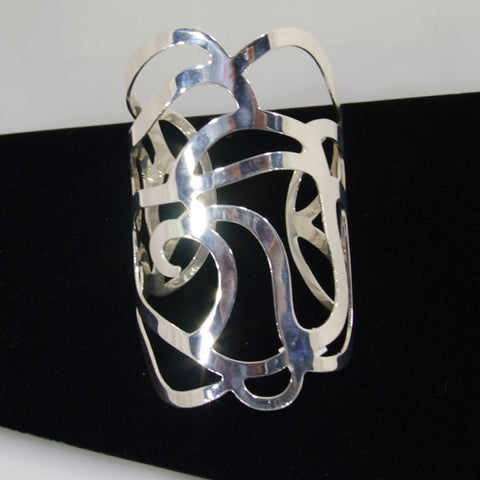 Silver Cuff Hand Cutout