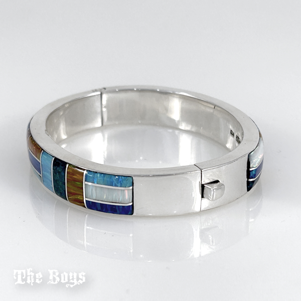Multi-Stones Plain Bracelet Mexican Sterling Silver