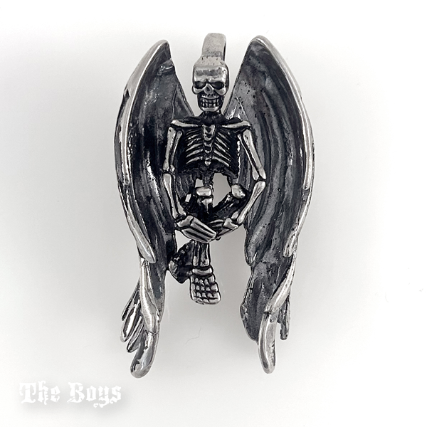Plain & Oxidized Skeleton Pendant Mexican Sterling Silver