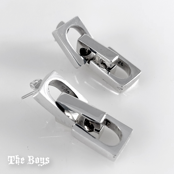 Plain Links Earrings Mexican Sterling Silver