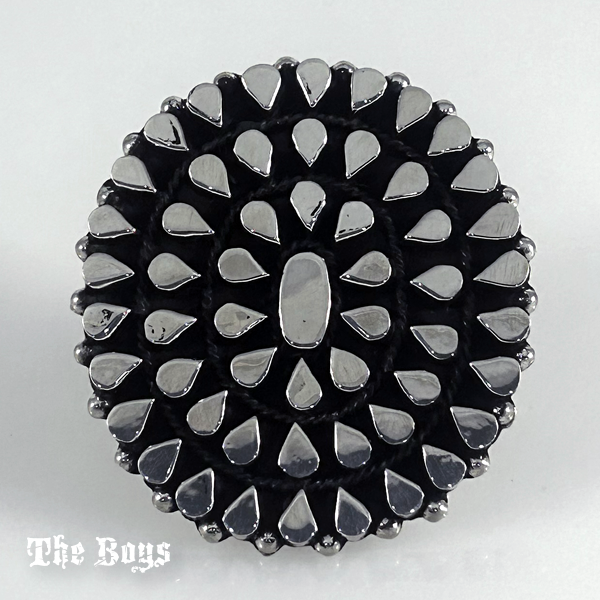 Plain & Oxidized Flower Ring Mexican Sterling Silver