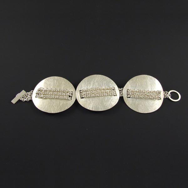 3 Brushed Circles Chain Bracelet