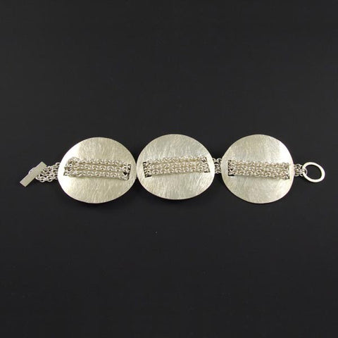 3 Brushed Circles Chain Bracelet