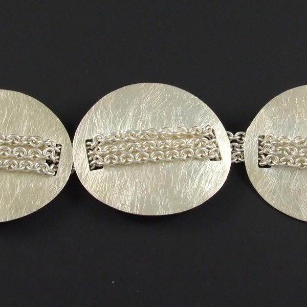 3 Brushed Circles Chain Bracelet