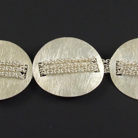 3 Brushed Circles Chain Bracelet