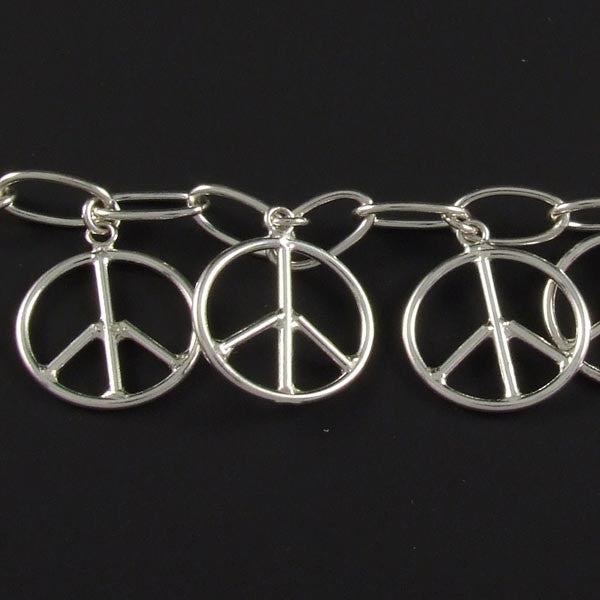Chain Peace Sign Chain with Peace Signs – The Boys Silver