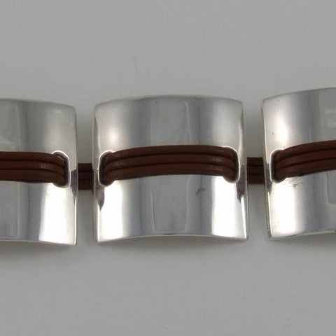 Shiny Squares with Leather Straps