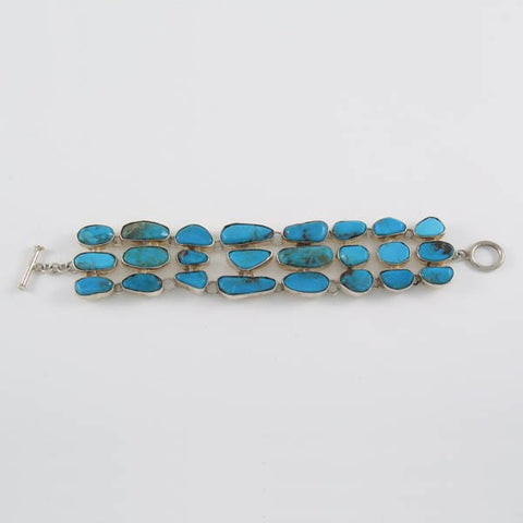 3 Lines of Turquoise Stones Bracelet