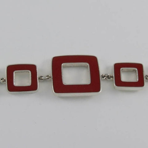 Coral Squares Chain Bracelet