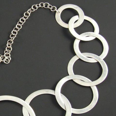 Linked Flat Circles Necklace