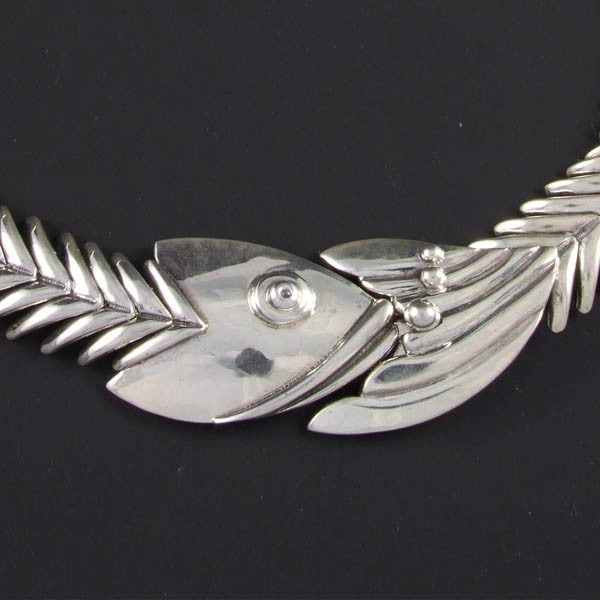 Fishbone Plain Necklace Mexican Sterling Silver